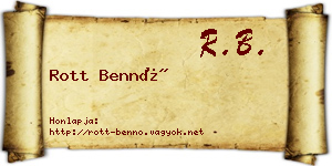 Rott Bennó névjegykártya
